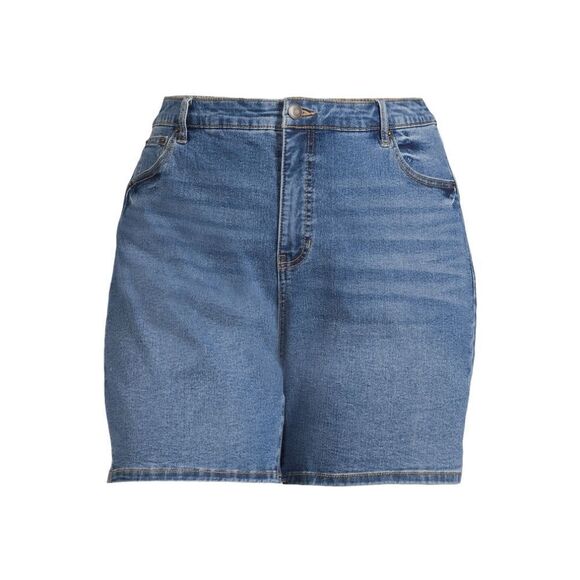 Terra & Sky Women's Plus Size Bermuda Denim Shorts, 7” Inseam, Size 4X (23W-30W) - Picture 1 of 10